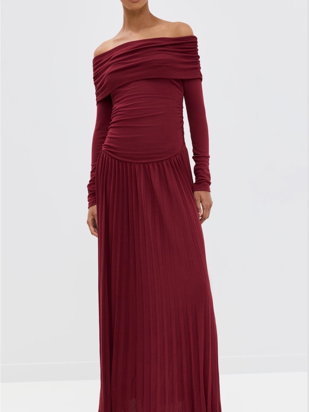 Lioness field of dreams Off-Shoulder Burgundy Maxi Dress